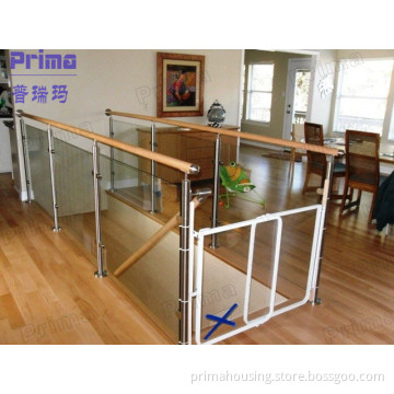 Glass Balustrade with PVC Handrail / Stairs Railing Glass Railing Pr-B1078